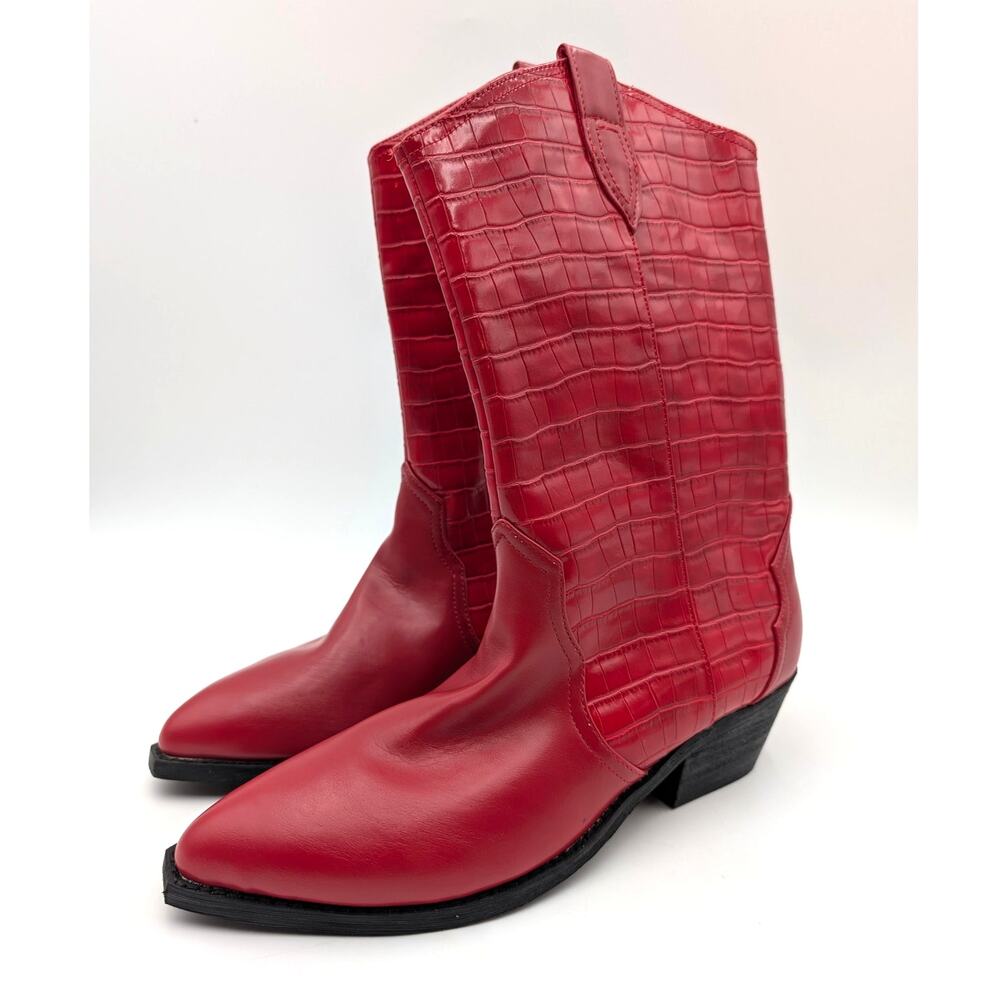 DV by Dolce Vita Korbella Western Boots Pointed Toe Women's Red Size US9.5 EU40
